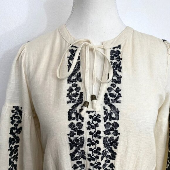 FAT FACE DEVIN IVORY WHITE BLACK EMBROIDERED BOHEMIAN MAXI DRESS - 4R - Picture 8 of 14